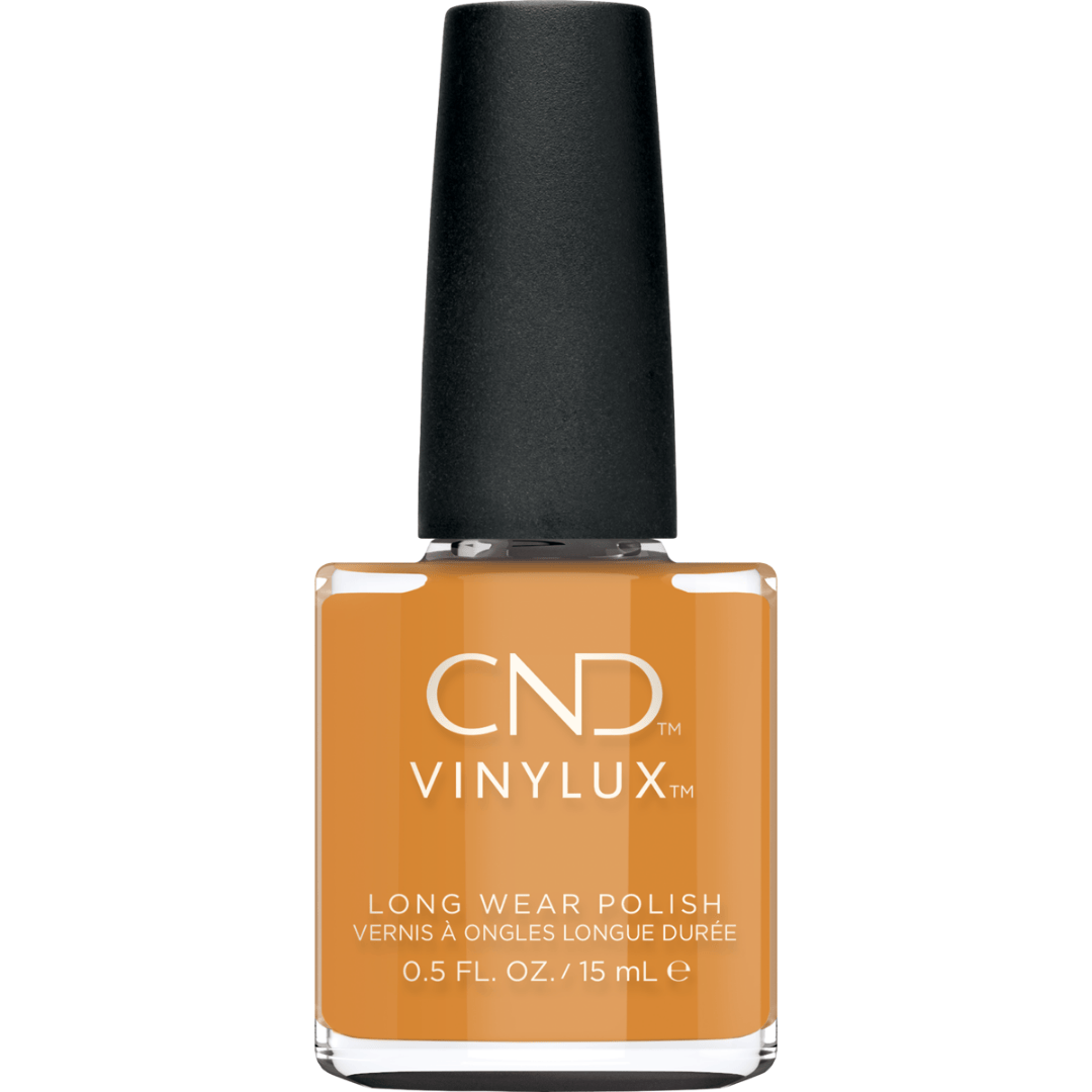 CND Vinylux Candlelight #387 – Gylden gul neglelak på flaske