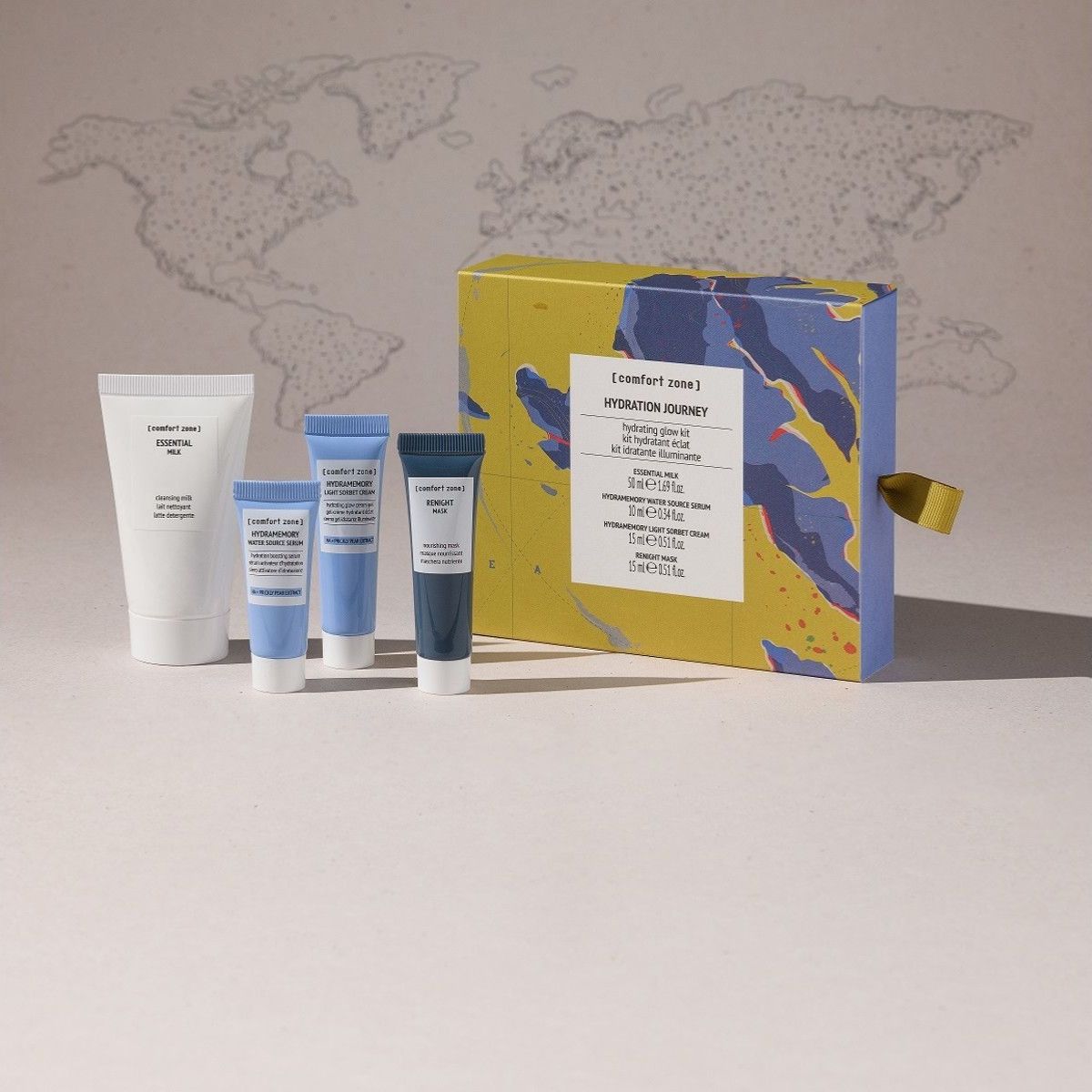 Hydramemory Hydration Journey Kit med serum creme rensemælk og natmaske