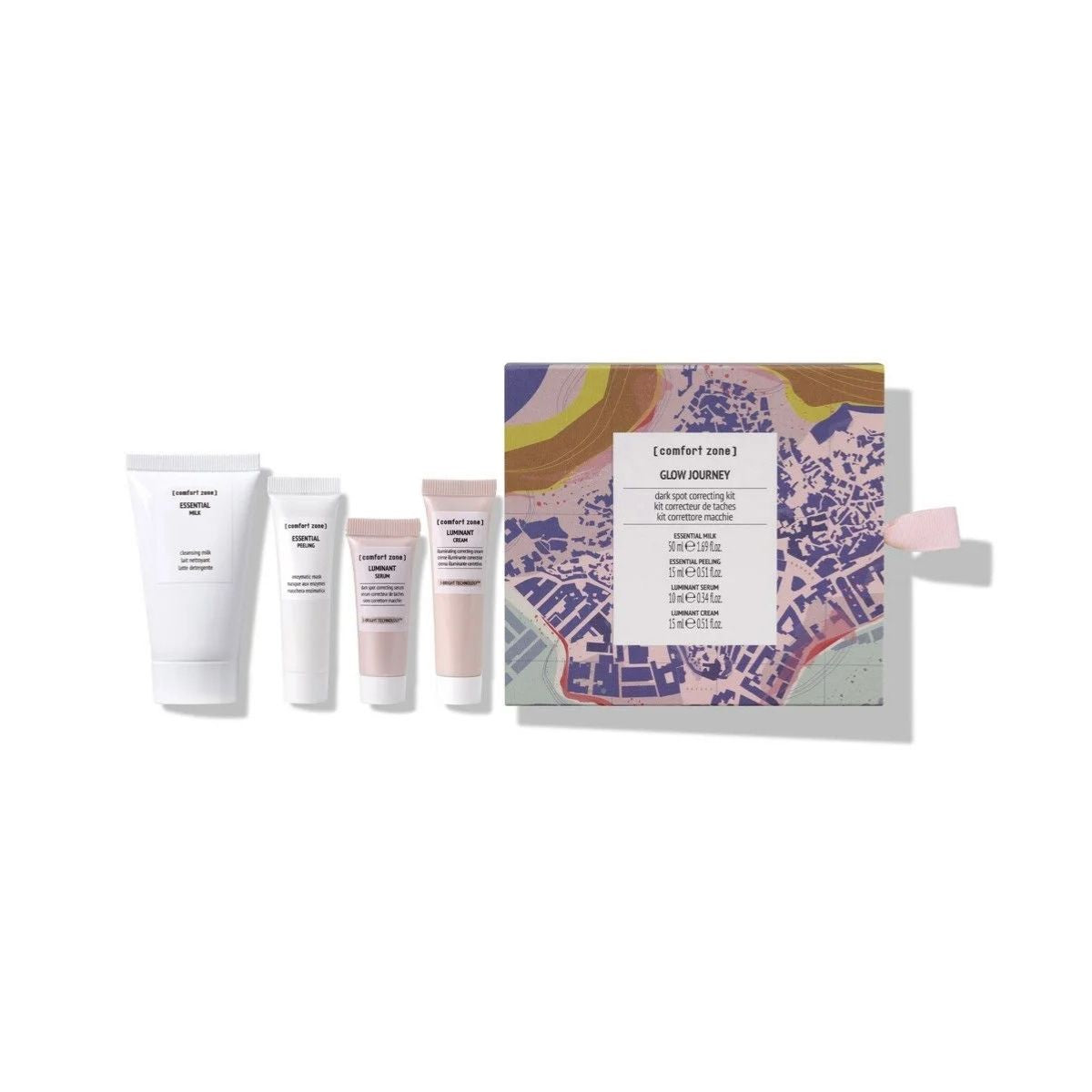 Comfort Zone Luminant Glow Journey Kit med fire hudplejeprodukter
