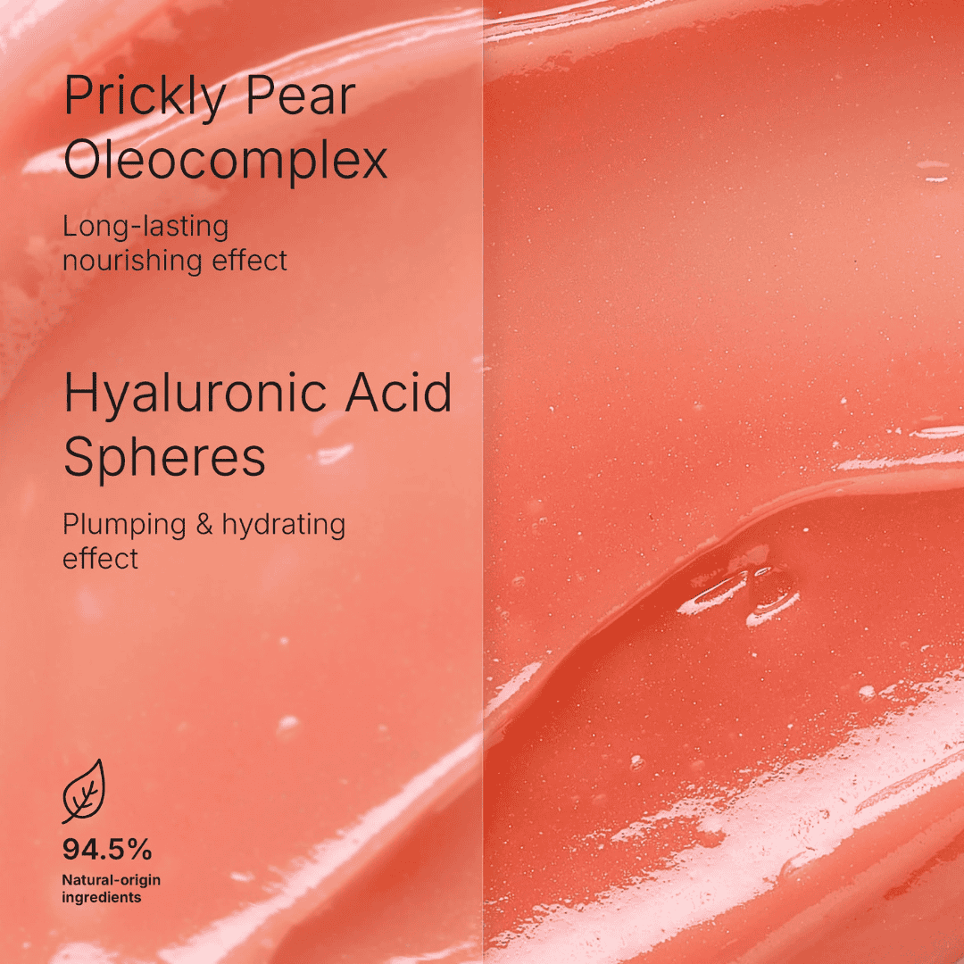 Nærbillede af læbebalmens tekstur med glans fra Comfort Zone Hydramemory