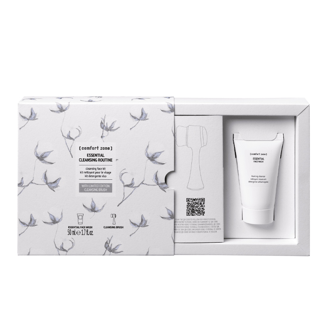 Essential Face Wash og dobbeltsidet ansigtsbørste – mild rens