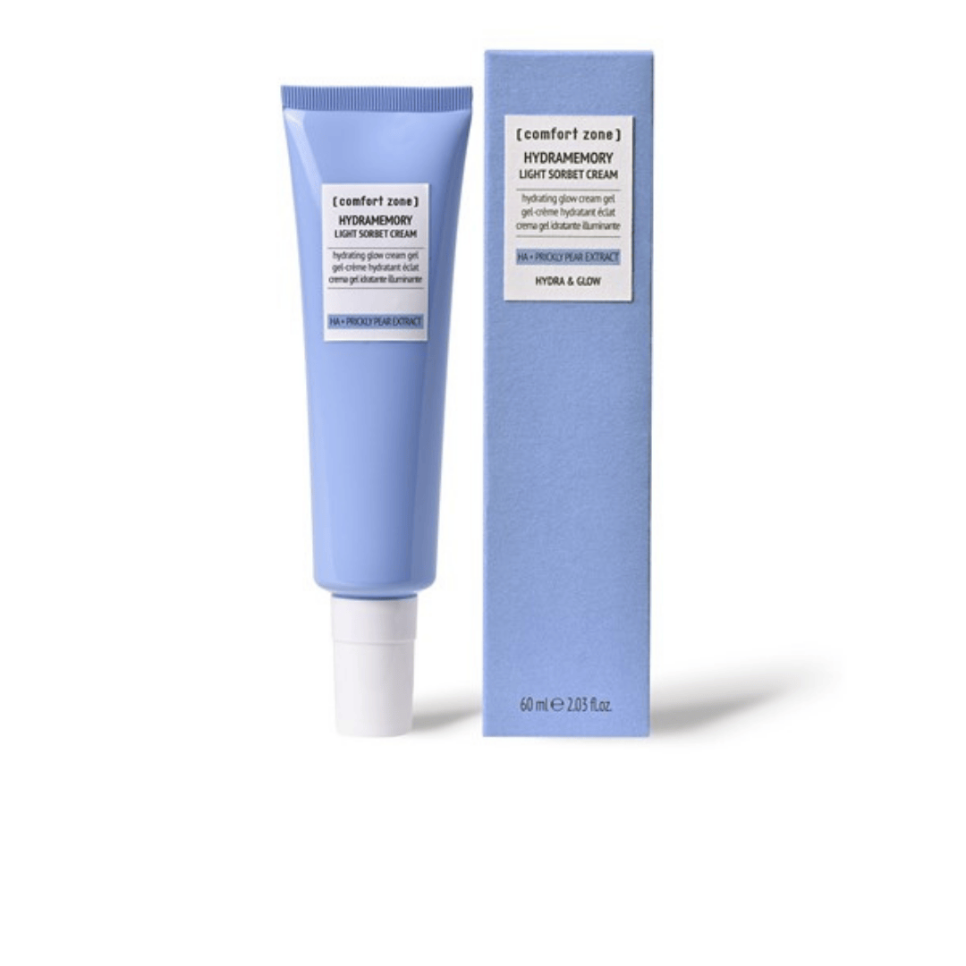 Hydramemory Light Sorbet Cream fra Comfort Zone – intens hydrering uden fedtet finish.