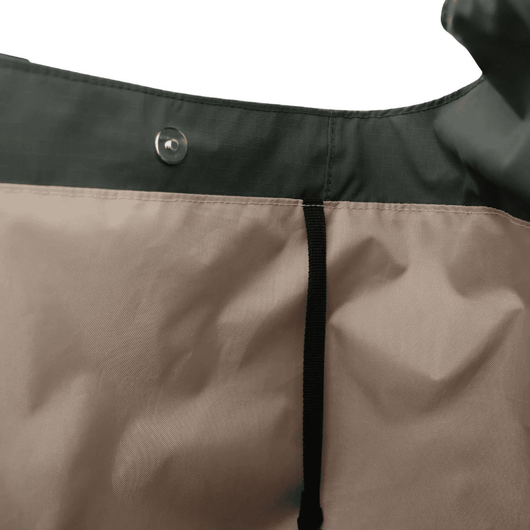 Detaljebillede af materiale på Toby Zen Green taske