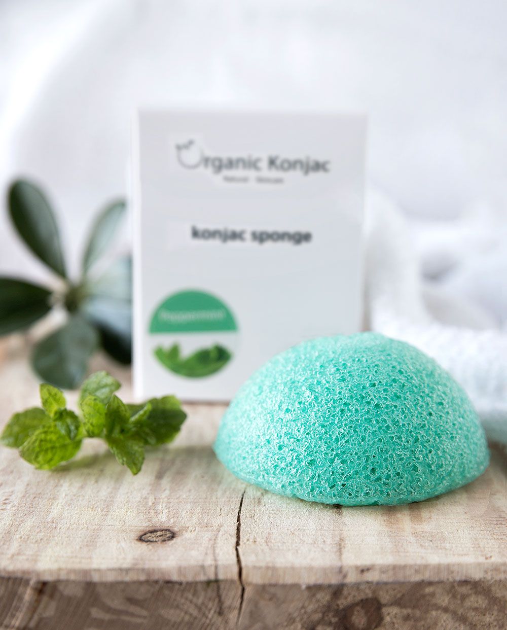Organic Konjac Svamp - Peppermint - Fedtet hud - Bodylux