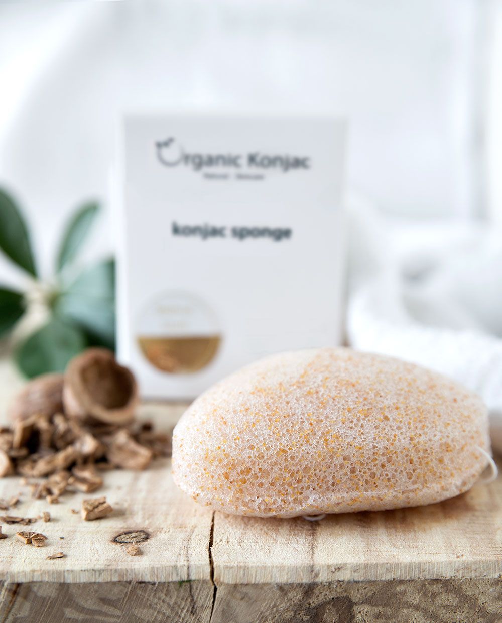 Organic Konjac Svamp - Walnut Shell - Ekstra peelende - Bodylux