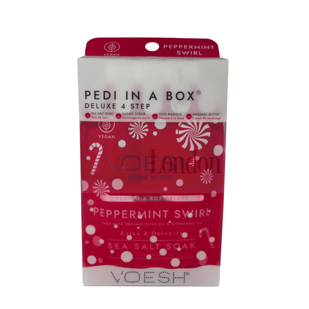 Voesh Pedi in a Box Deluxe - Pebermynte Swirl 4 step - Bodylux
