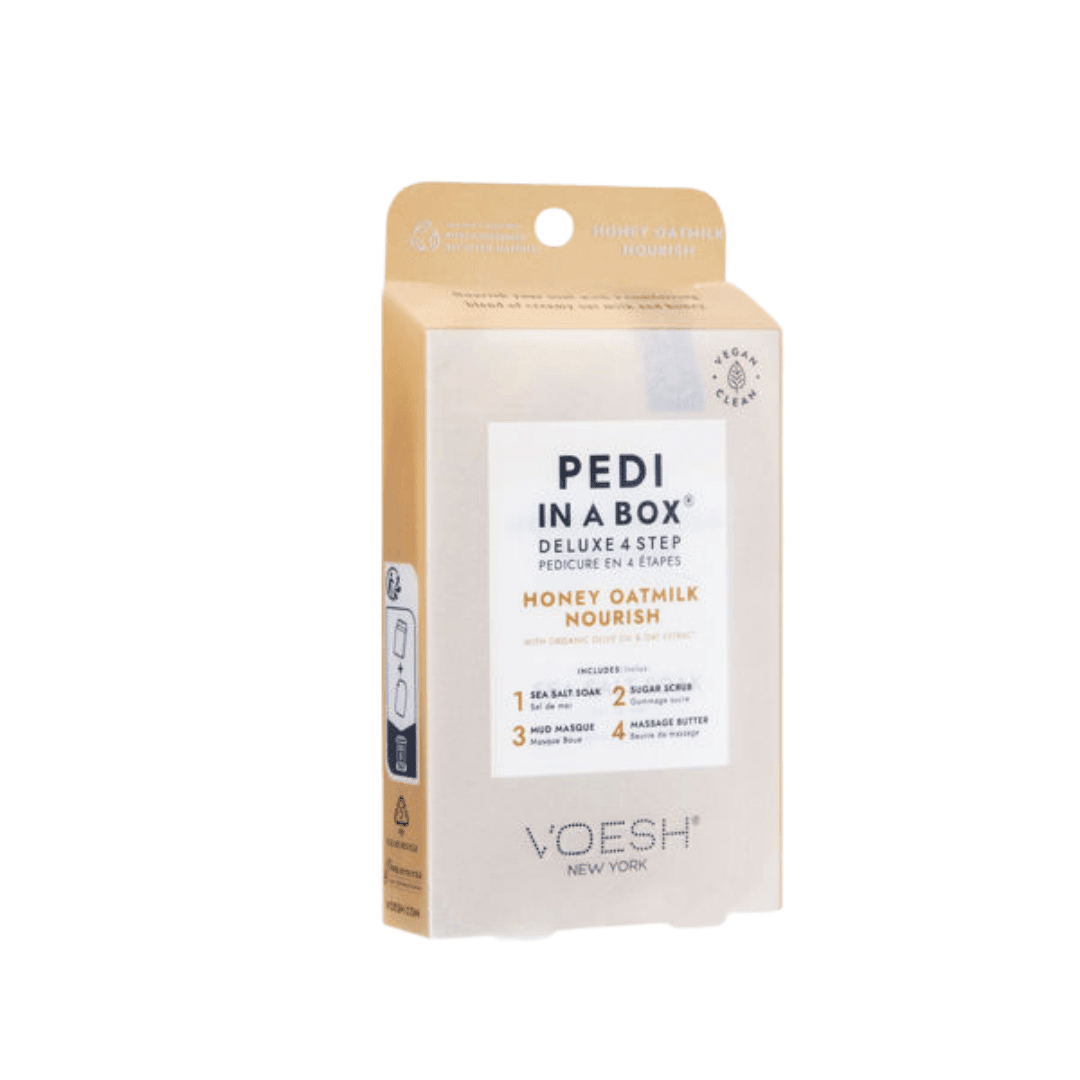 Voesh Pedi in a Box Deluxe – Honey Oatmilk Nourish 4 step - Bodylux
