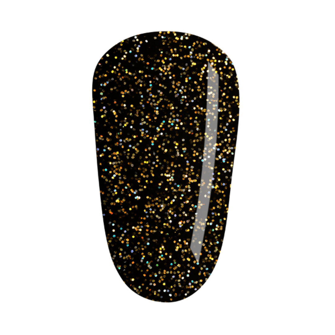 CND Vinylux Opulent Onyx #483 – Sort holografisk glitter neglelak close-up
