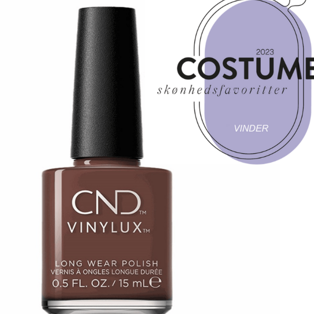CND Vinylux Toffee Talk #428 – Varm brun neglelak på flaske