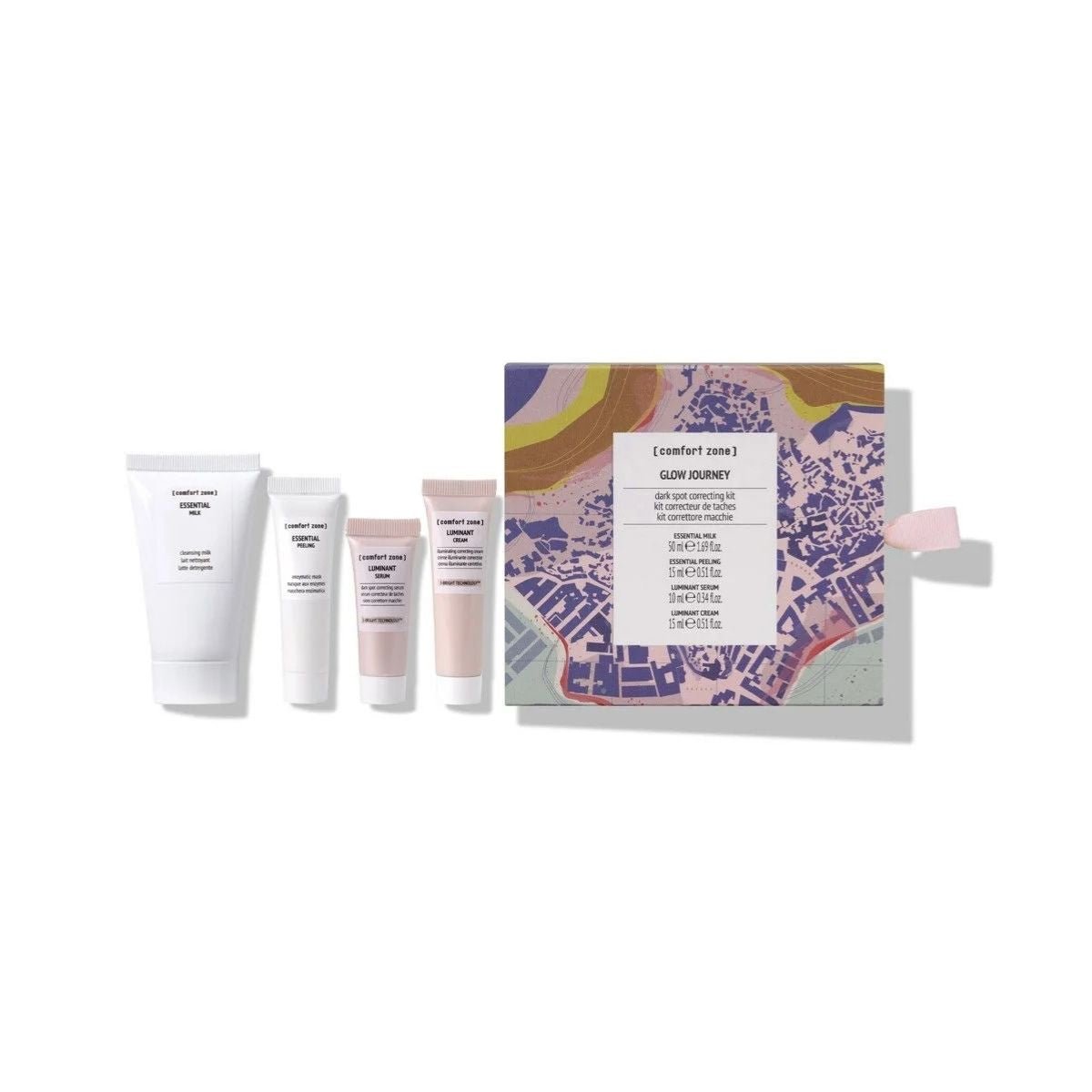 Comfort Zone Luminant Glow Journey Kit med fire hudplejeprodukter