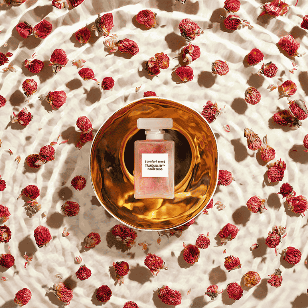 Tranquillity Flower Blend flaske – luksuriøs aromaolie fra Comfort Zone