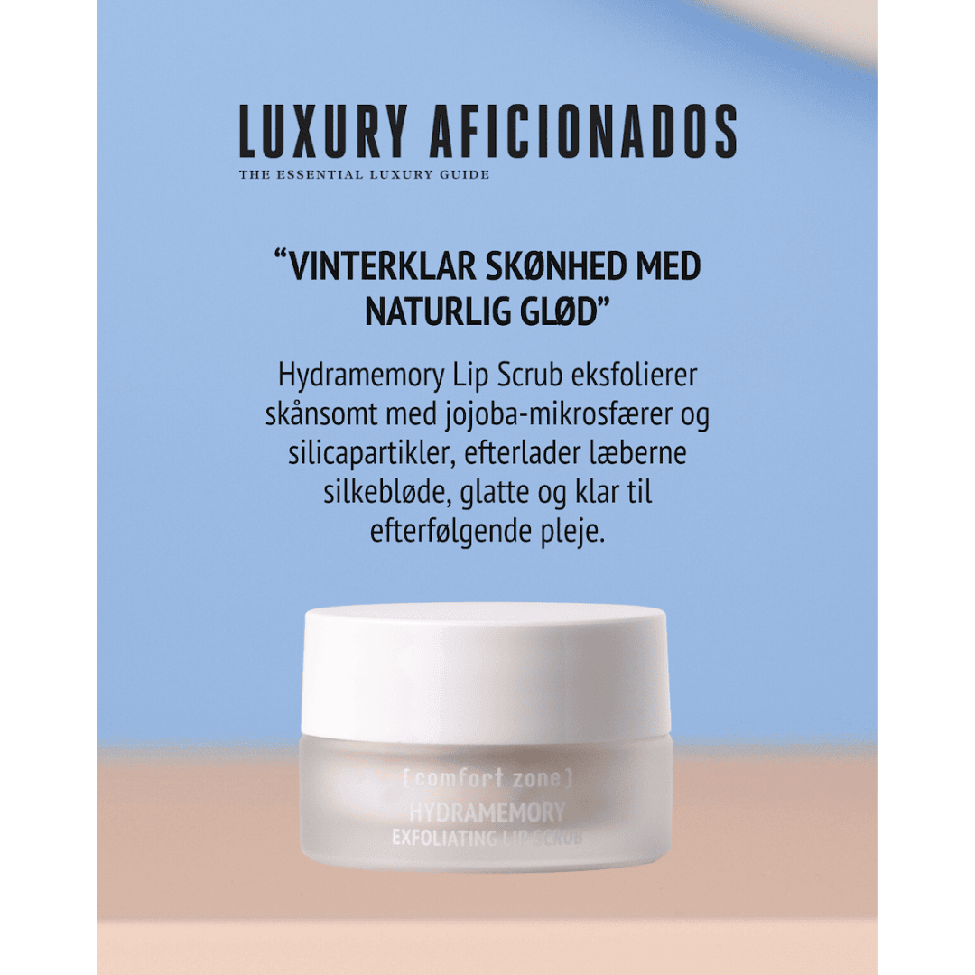 Glattede og velplejede læber efter brug af Hydramemory Exfoliating Lip Scrub