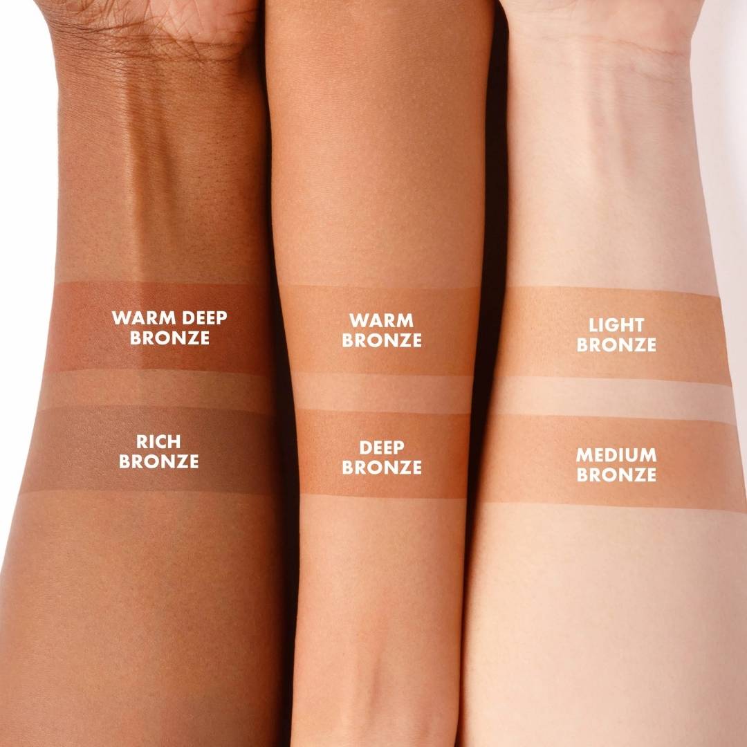 Bronzing powder swatch mat finish